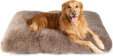 Fluffy Dog Crate Bed for Extra Large Dogs, Plush Faux Fur Pad, Calming Anti Anxiety XL Bed for Crate, Washable Soft Warm Dog Mat with Non-Slip Bottom - Camel - Size 23.6"L x 17.5"W