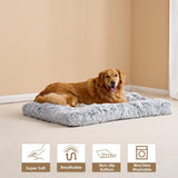 Fluffy Dog Crate Bed for Extra Large Dogs, Plush Faux Fur Pad, Calming Anti Anxiety XL Bed for Crate, Washable Soft Warm Dog Mat with Non-Slip Bottom - Pink - Size 29.5"L x 20"W