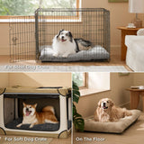 Washable Dog Bed for Crate, Giant Comfort Fluffy Plush Pet Pillow Bed Kennel Pad with Non-Slip Bottom, Machine Washable Pet Sleeping Mat for Jumbo - Dark Gray - Size 29"L x 21"W x 3"Th