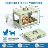 Foldable Hard Cat Carrier, Transparent Pet Crate for Cats & Small Dogs, Collapsible Travel Kennel with Ventilation & Urine Pad Mesh Grid, Portable Travel cage, Essential for pet Travel - Apricot - Size 20*12.59*12.2in In Australia - Darrahopens