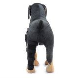 Dog Hind Left Leg Brace for Surgery Recovery, Puppy Rear Leg Protector with Stable Support, Prevents Licking Chewing Wounds, Aids Post-Op Recovery - Red - Size L