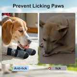 4PCS Dog Socks to Prevent Licking Paws for Hot/Cold Pavement | Puppy Boots & Paw Protectors for Hardwood Floors Anti Slip, Socks with Grippers Prevent Scratching for Senior Dog - Beige - Size L