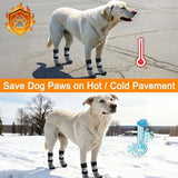 4PCS Dog Socks to Prevent Licking Paws for Hot/Cold Pavement | Puppy Boots & Paw Protectors for Hardwood Floors Anti Slip, Socks with Grippers Prevent Scratching for Senior Dog - Beige - Size XL