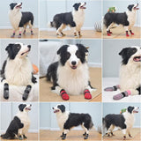 4PCS Dog Socks to Prevent Licking Paws for Hot/Cold Pavement | Puppy Boots & Paw Protectors for Hardwood Floors Anti Slip, Socks with Grippers Prevent Scratching for Senior Dog - Beige - Size XL
