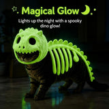 Dinosaur Skeleton Glow in Dark Dog and Cat Costume,Pet Dinosaur Costume,Plush Halloween Pet Hood Outfit - Black - Size 47.2in In Australia - Darrahopens