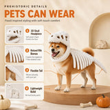 Dinosaur Skeleton Glow in Dark Dog and Cat Costume,Pet Dinosaur Costume,Plush Halloween Pet Hood Outfit - Black - Size 47.2in
