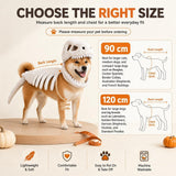 Dinosaur Skeleton Glow in Dark Dog and Cat Costume,Pet Dinosaur Costume,Plush Halloween Pet Hood Outfit - Green - Size 35.4in
