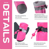 4PCS Dog Boots Paw Protector, Anti-Slip Winter Dog Shoes with Reflective Straps for Small Medium Dogs - Pink - Size 5 In Australia - Darrahopens