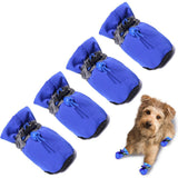 4PCS Dog Boots Paw Protector, Anti-Slip Winter Dog Shoes with Reflective Straps for Small Medium Dogs - Pink - Size 5 In Australia - Darrahopens