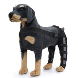 Dog Knee Brace Adjustable Dog Double Rear Leg Brace with Metal Hinged Flexible Support and Reflective Seat Belts Dog Acl Brace Hind Leg - Red - Size M