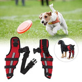 Dog Knee Brace Adjustable Dog Double Rear Leg Brace with Metal Hinged Flexible Support and Reflective Seat Belts Dog Acl Brace Hind Leg - Red - Size S