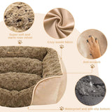 Dog Bed for Small Medium Dogs, Cat Bed for Indoor Cats. Washable Orthopedic Dog Bed. Removable Sleeping Mat, Durable Pet Bed with Anti-Slip Bottom - Camel - Size 76cm*60cm