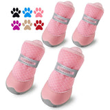 Dog Shoes for Small Dogs Hot Pavement Puppy Dog Boots & Paw Protectors | Small Medium Dog Summer Shoes, Soft Anti-Slip Rubber Sole, Mesh Breathable Dog Booties for Hardfloors, Walking Running - Pink - Size 1