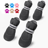 Dog Shoes for Small Dogs Hot Pavement Puppy Dog Boots & Paw Protectors | Small Medium Dog Summer Shoes, Soft Anti-Slip Rubber Sole, Mesh Breathable Dog Booties for Hardfloors, Walking Running - Pink - Size 1