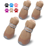 Dog Shoes for Small Dogs Hot Pavement Puppy Dog Boots & Paw Protectors | Small Medium Dog Summer Shoes, Soft Anti-Slip Rubber Sole, Mesh Breathable Dog Booties for Hardfloors, Walking Running - Pink - Size 1