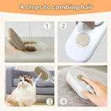 Rechargeable Pet Steam Comb 3 In 1 Pet Grooming Tool Pet Steam Brush Anti In Australia - Darrahopens