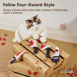 4Pcs Cat Toys, Horror Halloween Knife-Shaped Kitten Catnip Crinkly Sound Toys, Indoor Exercise for All Cat Breeds 6.5 Inches | Crinkly Sound Toys, Indoor Exercise for All Cat Breeds 6.5 Inches
