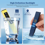 Digital PH Test Pen - 0.01 High Accuracy PH Meter, 0-14 PH Measurement Range, Digital TDS Tester with HD Backlit Display for Household Drinking, Pool and Aquarium