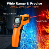 Digital Infrared Thermometer Gun -58°F to 1112°F, Non Contact Infrared Thermometer Laser Temperature Gun for Cooking, BBQ, Pizza Oven, Griddle, HVAC,Instant-Read with Backlit Display (Not for Human) In Australia - Darrahopens