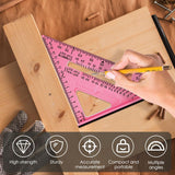 7 Inch Woodworking Triangle Ruler, Metric and Imperial Plastic Carpenter Square, Precision Right Angle Measuring Ruler, Clear Scale Square Protractor for Woodworking and Carpentry - Yellow