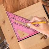 7 Inch Woodworking Triangle Ruler, Metric and Imperial Plastic Carpenter Square, Precision Right Angle Measuring Ruler, Clear Scale Square Protractor for Woodworking and Carpentry - Yellow