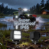 Spot10° LED-Worklight Search Light Additional Headlight for Ship Car SUV Truck Construction Vehicles Dock, Engineering Headlamp Front Auxiliary Lamp 1pcs LED6550 - Black - Size spot 10°