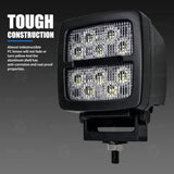 Flood60° LED-Worklight Search Light Additional Headlight for Ship Car SUV Truck Construction Vehicles Dock, Engineering Headlamp Front Auxiliary Lamp 1pcs LED6550 - Black - Size flood 60°