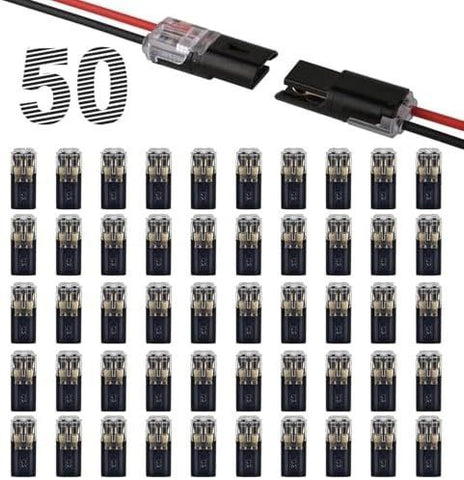 50PCS Push-in Wire Connector D1 D2 D3 Terminal Blocks, No Soldering Needed - Black - D2 In Australia - Darrahopens