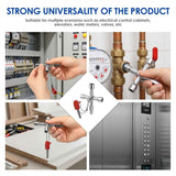 2Pcs 4-Way Universal Utility Key, Multifunctional Cross Key Wrench for Electrical Cabinet, Water Meter, Gas Valve & Elevator, Heavy Duty Pagoda Key with PH2/SL6 Bit & Hex Socket In Australia - Darrahopens