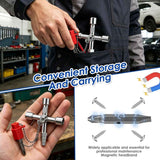 2Pcs 4-Way Universal Utility Key, Multifunctional Cross Key Wrench for Electrical Cabinet, Water Meter, Gas Valve & Elevator, Heavy Duty Pagoda Key with PH2/SL6 Bit & Hex Socket In Australia - Darrahopens