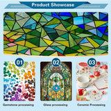 Stained glass grinder,4200r/min Glass grinder,with 5 Sizes Diamond Bits Automatic Water Filling Function, 5/8"+1"+3 Bits Included, For Beginners, Glass Processing Arts & Decoration