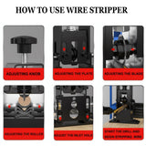 Manual Wire Stripping Machine, 0.06"-1" Wire Gauge Copper Wire Stripper, Drill Powered & Hand Crank Dual-Drive Cable Stripping Tool with Tungsten Blade, Wire Peeler for Scrap Copper Recycling