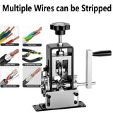 Manual Wire Stripping Machine, 0.06"-1" Wire Gauge Copper Wire Stripper, Drill Powered & Hand Crank Dual-Drive Cable Stripping Tool with Tungsten Blade, Wire Peeler for Scrap Copper Recycling