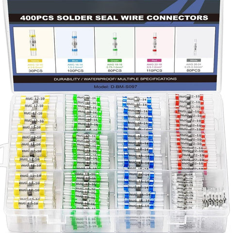 400-Piece Solder Seal Wire Connectors with Heat Shrink Butt Connectors In Australia - Darrahopens