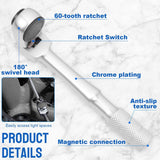 1/4" Flex Head Ratchet, Mini Ratchet Wrench with Extension Bar and Sokcet Adapter, Suits Standard 1/4" Hex Bits, Portable and Versatile Repair Tool for Tight Spaces Only Wrench