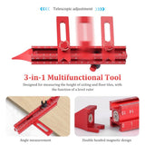 4 Sided Scribing Tool, Aluminum Alloy 4 Sided Scale Guiding Ruler, Leveling Ruler with Magnetic Base, Multi-Purpose Woodworking Marking Tool for DIY, Woodworking, Carpentry In Australia - Darrahopens