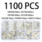 1100-Piece EN Tubular Bare Terminals and Crimping Pliers Set