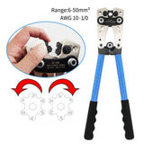240pcs SC Open-Mouth Bare Copper Terminals + HS-50B Crimping Pliers Set - Gold - SC Inspection Hole Copper Lug