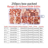 GT250pcs Copper Tube Terminals, Connecting Tubes, Wiring Terminals, Pliers Set