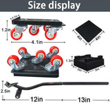 Small Furniture-Dolly-Furniture-Movers with-5-Wheels, Furniture Sliders Lifters Tool Set for Moving Heavy Duty, Furniture Dollies - Black-red