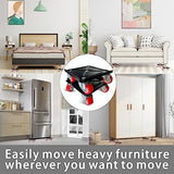 Small Furniture-Dolly-Furniture-Movers with-5-Wheels, Furniture Sliders Lifters Tool Set for Moving Heavy Duty, Furniture Dollies - Black-red