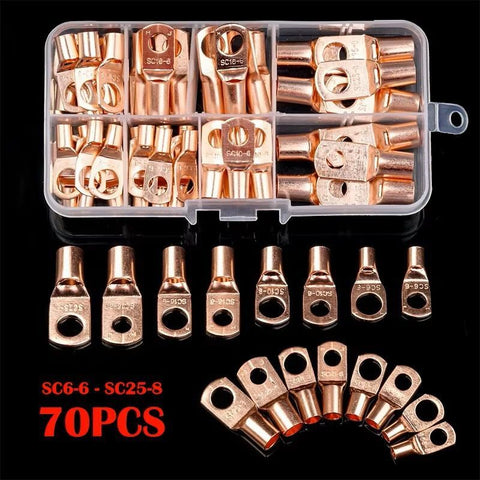 70pcs SC Series Crimp Terminals, Open Barrel Wire Lugs, Boxed Bare Copper Connectors In Australia - Darrahopens