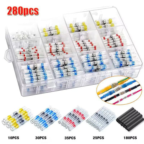 Waterproof Solder Ring Heat Shrink Middle Connector Solder Terminal Electrical - Multi - Size 280Pcs In Australia - Darrahopens