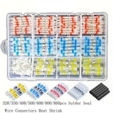 Solder Ring Wire Connectors Heat Shrink Butt Terminals Electrical Connector Kit - Multi - Size 400Pcs In Australia - Darrahopens