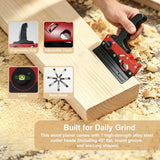 Multi-Blade Woodworking Chamfer Plane - Hand Planer for Edge Trimming & Corner Flattening, Adjustable Depth Fast Trimming Wood Planer with 7 Cutter Heads & Bubble Levels for DIY & Professional Use