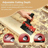 Multi-Blade Woodworking Chamfer Plane - Hand Planer for Edge Trimming & Corner Flattening, Adjustable Depth Fast Trimming Wood Planer with 7 Cutter Heads & Bubble Levels for DIY & Professional Use