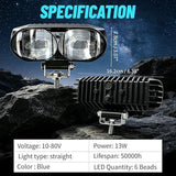 LED Forklift Safety Light, Blue Light for Marking Boundaries, Aluminum housing, Suitable for Construction Machinery Such as forklifts, Skid-Steer loaders, and excavators - Blue - Size 1Pack