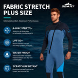 3MM Men's Full Wetsuit – 4-Way Stretch, UPF 50+, Thermal & Scratch Resistant for Diving & Surfing - Black - Size M