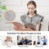 Fast Heating Electric Heating Pad for Neck and Shoulder and Back with 6 Heating Settings & 4 Timer, Large Size Heated Wrap with Auto Shut Off & Machine Washable (Silver Gray, 37x24 inch) In Australia - Darrahopens