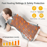 Fast Heating Electric Heating Pad for Neck and Shoulder and Back with 6 Heating Settings & 4 Timer, Large Size Heated Wrap with Auto Shut Off & Machine Washable (Silver Gray, 37x24 inch) In Australia - Darrahopens